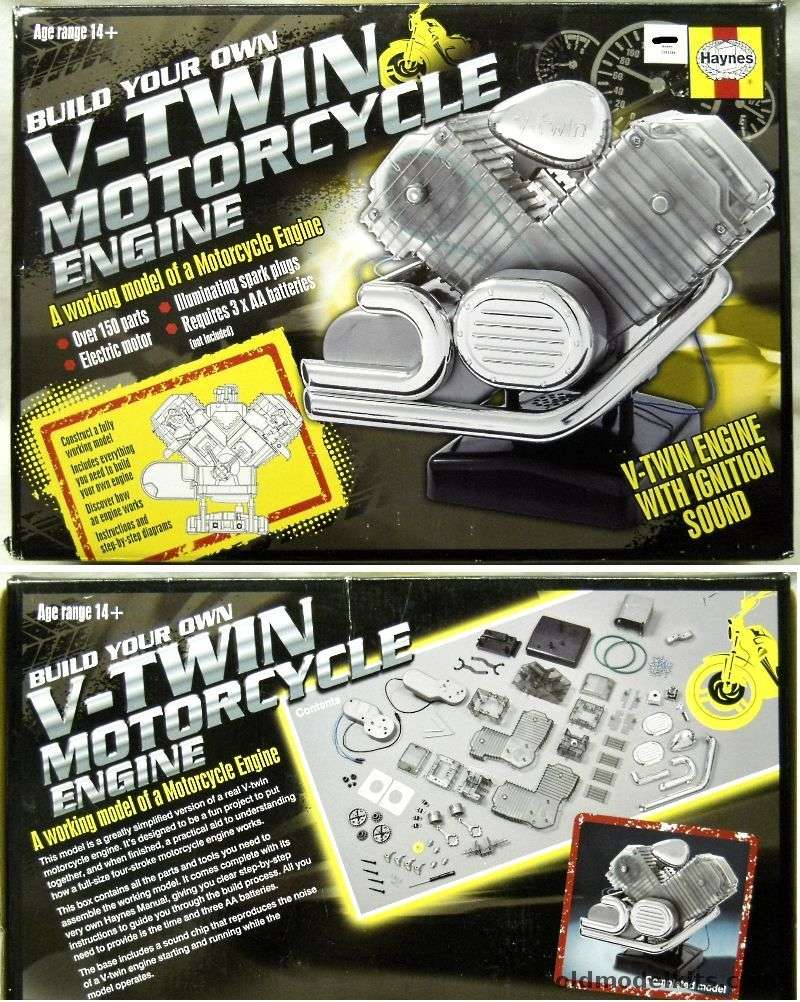Haynes V-Twin Visible Motorcycle Engine Motorized Operation With Sound - (Harley Davidson), HMV21 plastic model kit